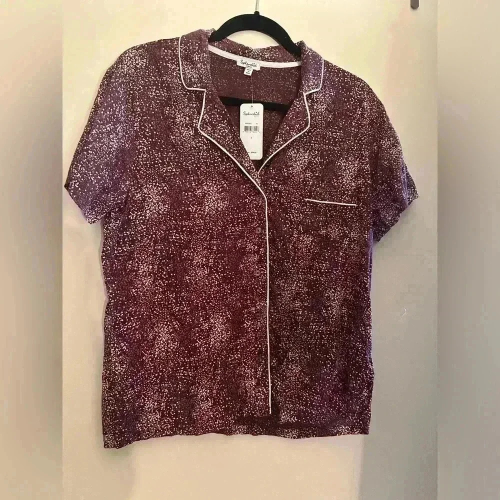 NWT Splendid Collared Pajama Top with Pocket in Size Small